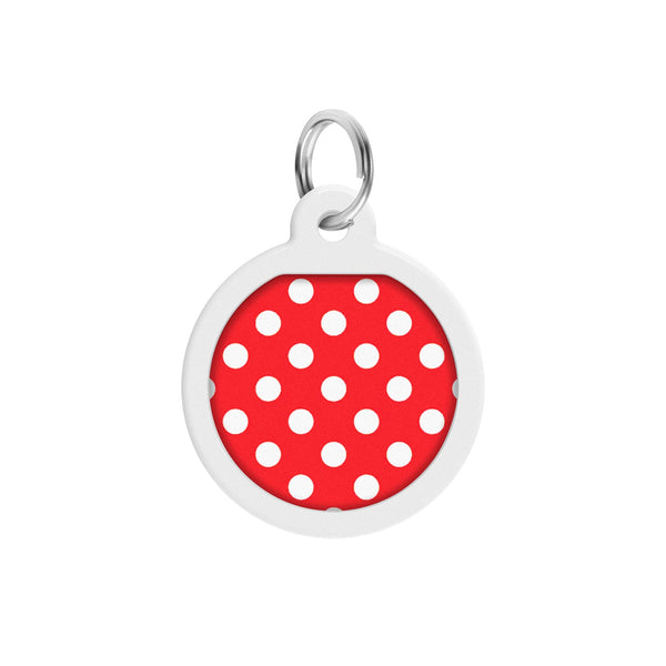 WAUDOG Smart ID metal pet tag with QR-passport, "Polka dots" -0625-0208