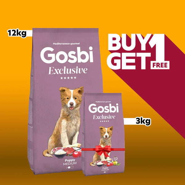 Gosbi Exclusive Puppy Medium 12kg + Free 3Kg Pack