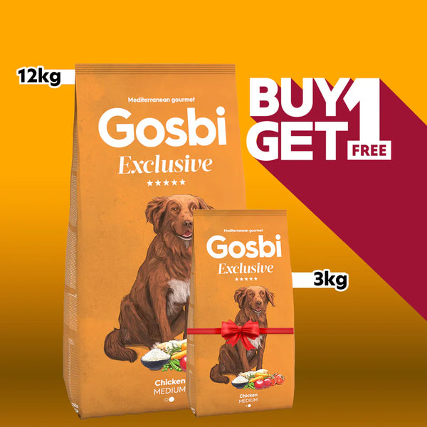 Gosbi Exclusive Chicken Medium 12kg + Free 3Kg Pack
