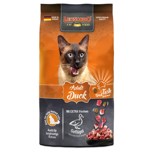 LEONARDO Adult Cat Dry Food with Duck  1.8kg